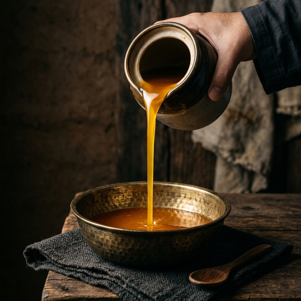 Pouring Buffalo A2 Ghee